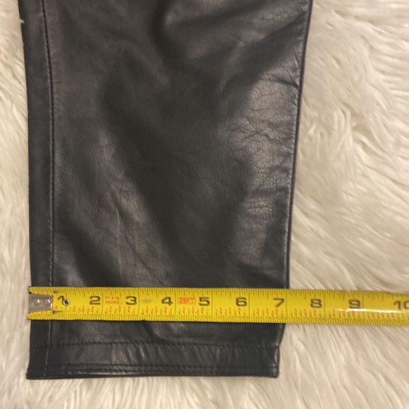 TOFFS High waisted 100% leather pants size 6M inseam 30” waist 26” flat - Picture 11 of 12